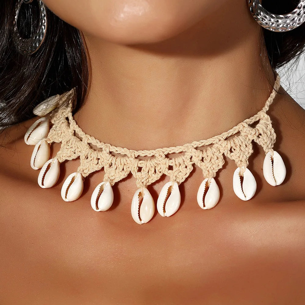 Bohemian Seashell Necklace  Handmade